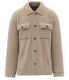 SP508 Spasso Unisex Sherpa Drop Shoulder Overshirt Wet Sand colour image